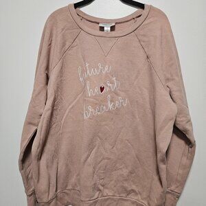 Motherhood Maternity Future Heartbreaker Valentine's Day Sweatshirt Size XL Mat.